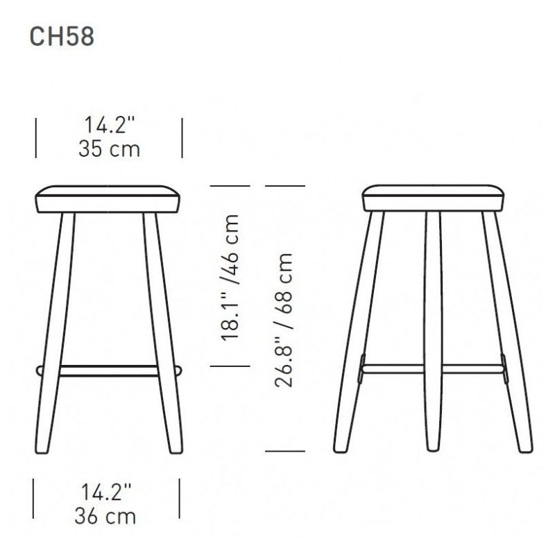 Tabouret en bois massif