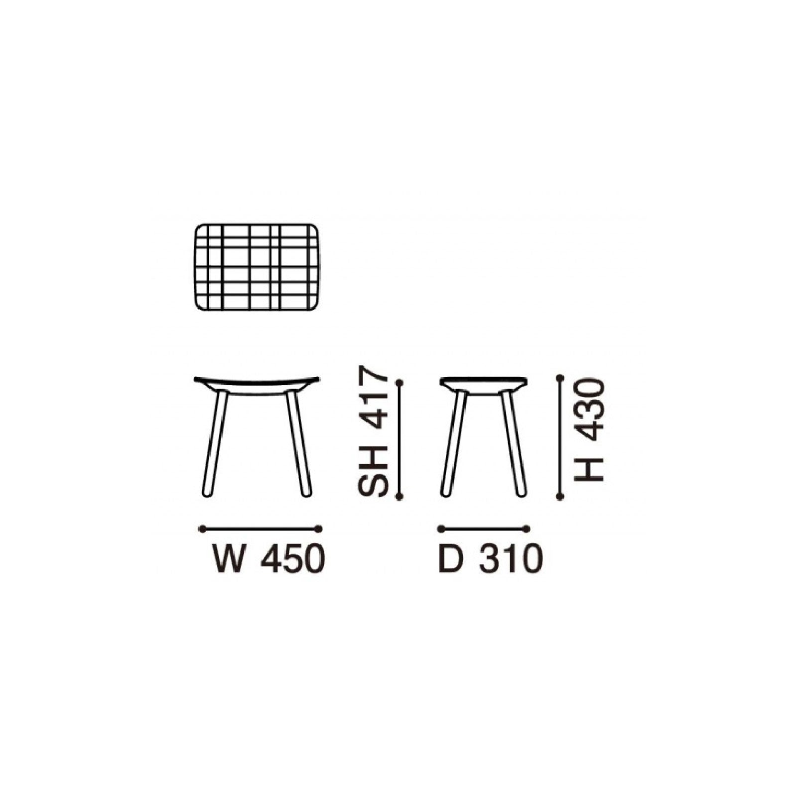 TABOURET COULEUR ROSE QUADRILLÉ