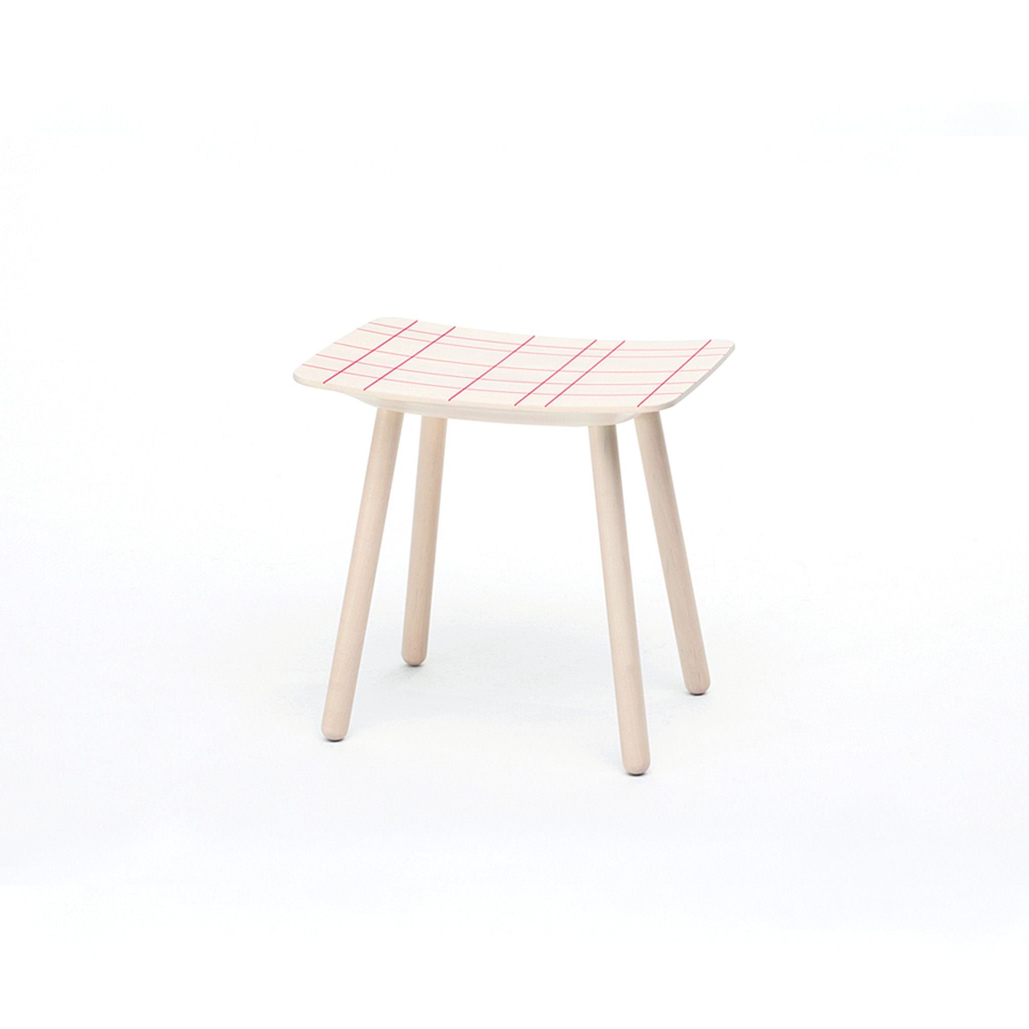 TABOURET COULEUR ROSE QUADRILLÉ